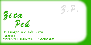 zita pek business card